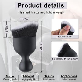 GaRhomxy Car Detailing Brushes, Car Interior Dust Sweeping Soft Brush, Soft Bristles Brush Cleaning Tool for Automotive Dashboard, Air Conditioner Vents, Computer, Scratch Free(Black with White)