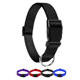 GlobalUP Collar para Perro y Gato, Diseño Cómodo, Resistente y Ajustable. Ideal para Paseos. Negro, Nylon, Mini, Mediano, Grande, Extra Grande