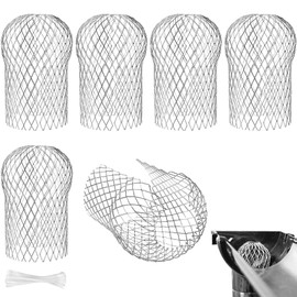 TXXATX Pack of 6 Gutters Leaf Protection 15 x 8 cm Rain Gutters Leaf Protection with Cable Ties Downpipe Protection Aluminium Leaf Catcher Downpipe Gutter Protection for Roof Pipes Downpipes Balconies