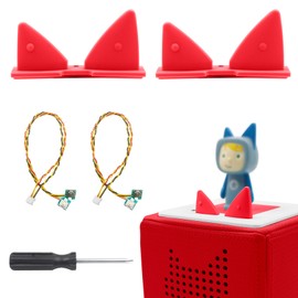 For Toniebox Replacement Ears and Replacement Cable with Screwdriver, Cable Replacement, Replacement Parts for Tonies Volume Button, Outer Ears Only, Pack of 2 (Red)