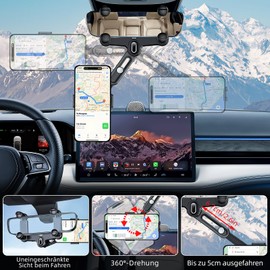 Rilime Rückspiegel Telefonhalter, 360° Multifunktionaler Drehbarer Und Einziehbarer Rückspiegel Telefonhalterung, Universal Autotelefonhalter, KFZ Handy Halterung für Alle Handys