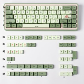 Matcha Green Keycaps 124 Keys XDA Profile Dye Sub PBT Keycaps Set Fit for 60% 65% 95% Cherry Mx Switches Mechanical Keyboards