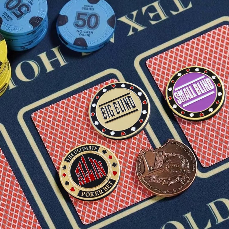 ZORVYN 3 Piece Poker Button Set in Case (Metal Coins),