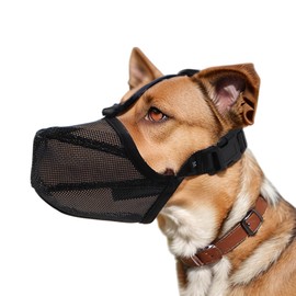 RENEWREVITAL Dog Muzzle, Breathable Puppy Mesh Muzzle, Muzzle for Medium Dog, Anti Bite Chewing Muzzle with Adjustable Strap, Medium, Black