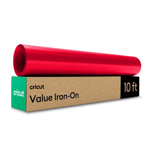 Cricut Value Iron On, Red (12in x 10ft roll) -