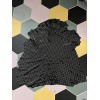 Black Leather Lambskin Hides With Silver Dots/sequins 3-4sf. Bonus If