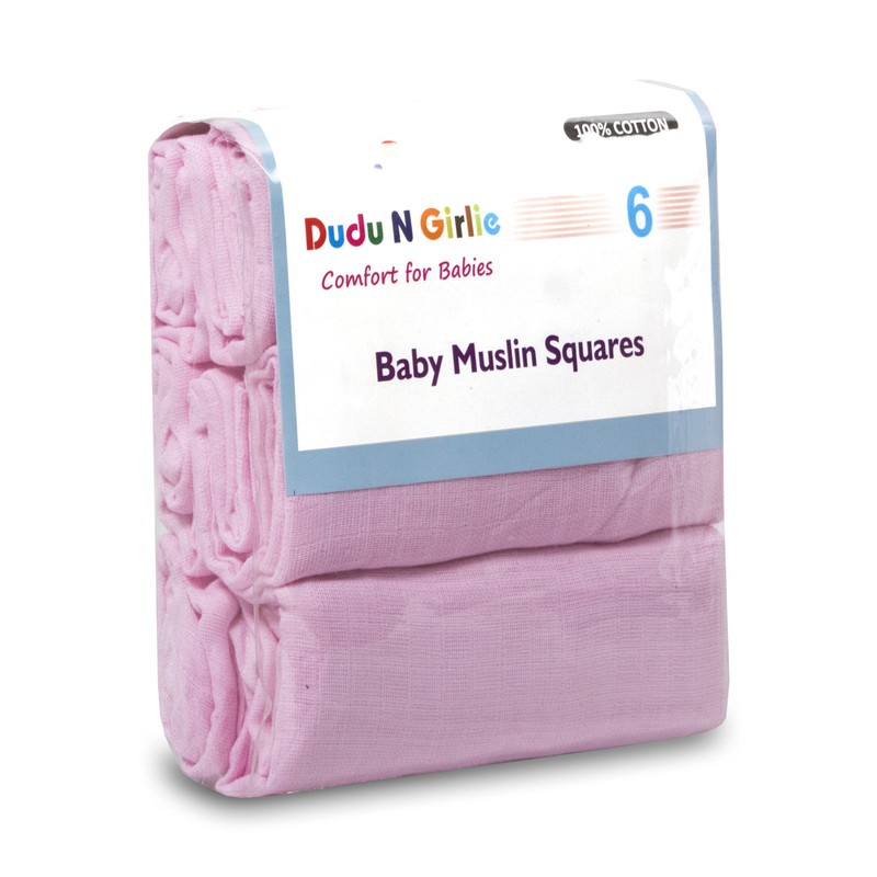 6 x Premium Quality Baby Muslin Squares 100% Cotton, 72