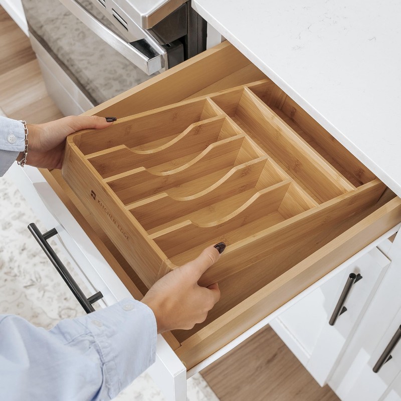 KitchenEdge Silverware Organizer - Cutlery, Flatware, and Utensil Holder for