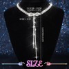 Campsis Crystal Rhinestone Bow Choker Necklace, Silver Adjustable Length