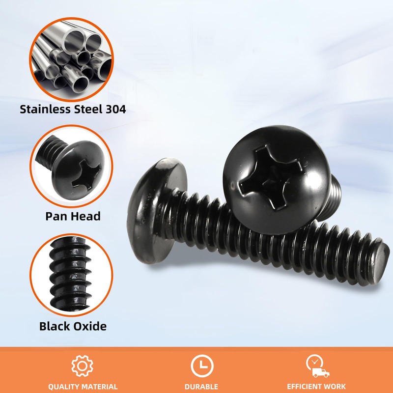 1/4-20 x 1/2" (1/2" to 2" Available) Pan Head Machine