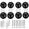 Biafiog 8pcs Luggage Wheels Replacement Kit,Dia 2in/50mm Thick 0.47in/12mm Rubber