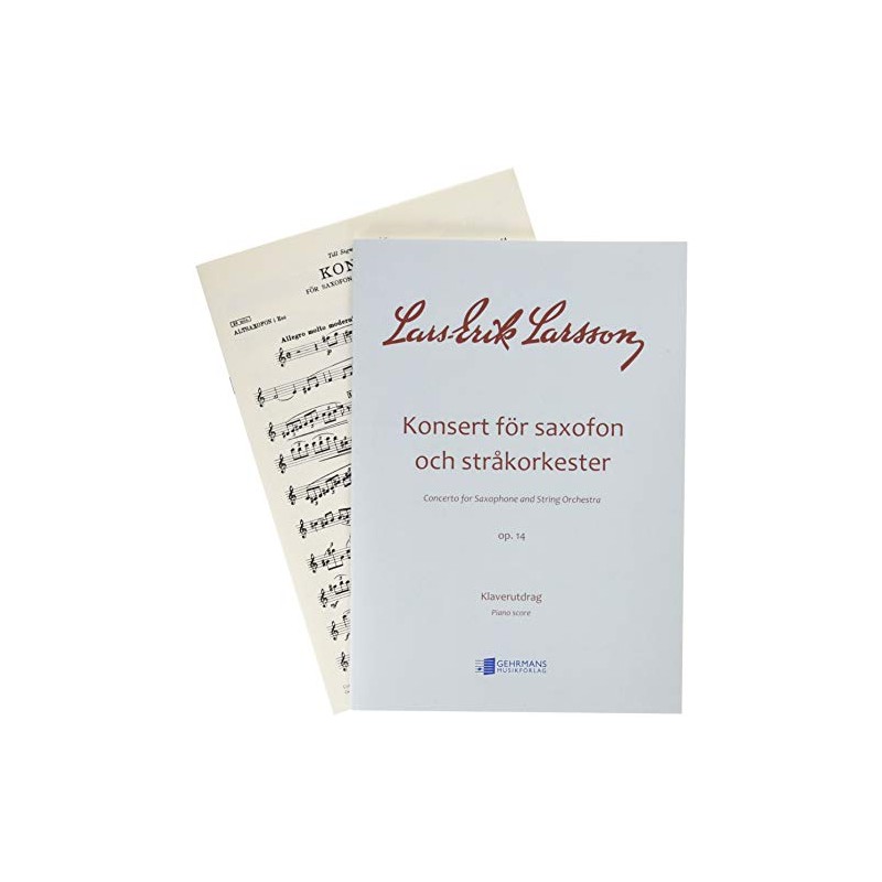 ラーシュ=エリク・ラーション : 協奏曲 コンチェルト 作品14 (サクソフォン、ピアノ) ゲールマンズ出版