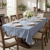 Horaldaily Blue Cotton Blend Tablecloth 60×84 Inch Rectangular, Farmhouse Style,