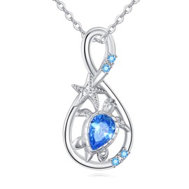 YFN Turtle Beach Necklace for Women Sterling Silver Ocean Wave Pendant for Women (infinity)