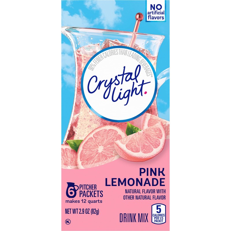 Crystal Light Pink Lemonade Drink Mix, 12-Quart 2.9-Ounce Canister (Pack