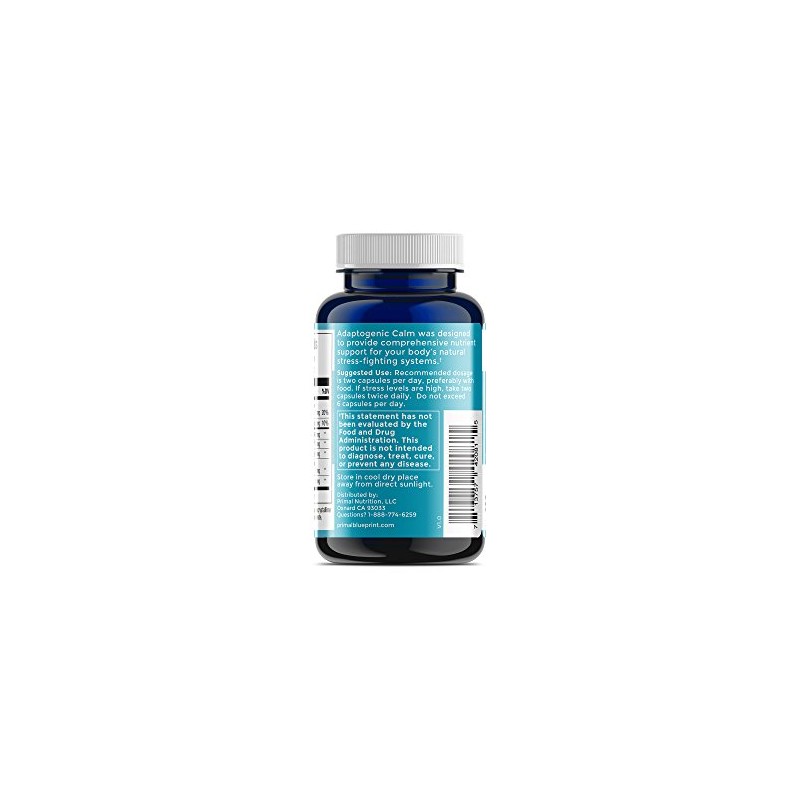 Primal Blueprint Adaptogenic Calm, Plant-Based Adaptogen Dietary Supplement, 30 Count