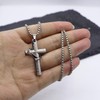 Bible Verse Cross Necklace Prayer Religious Jewelry Gift Stainless Steel