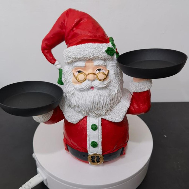 Christmas Santa Snowman Plate Resin Snack Tray Christmas Figurine Snacks