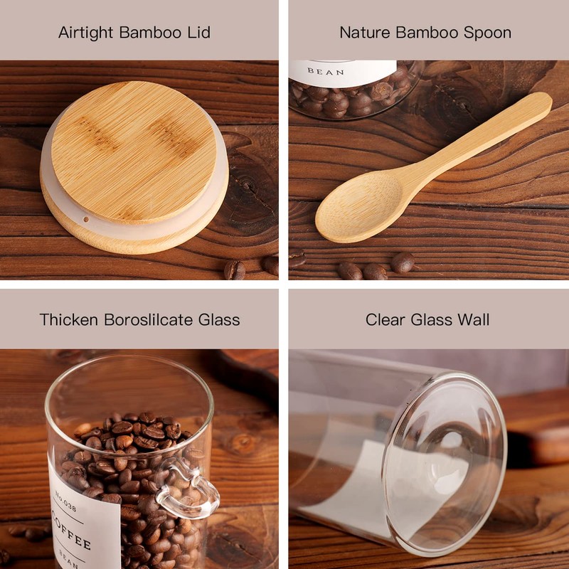 CZZGSM Glass Jar with Bamboo Lid and Spoon - 4