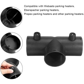 Thapncow 75mm T Pipe Connector Accessories for Air Heater Diesel Auxiliary Heater Three Way Air Outlet T Shaped Three Way Air Heater Accessories