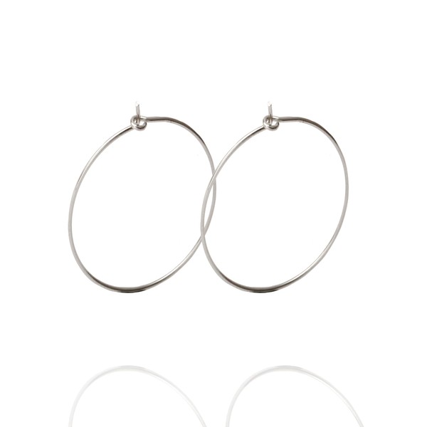 Thin 20 Gauge Lightweight Sterling Silver Wire Hoop Earrings for