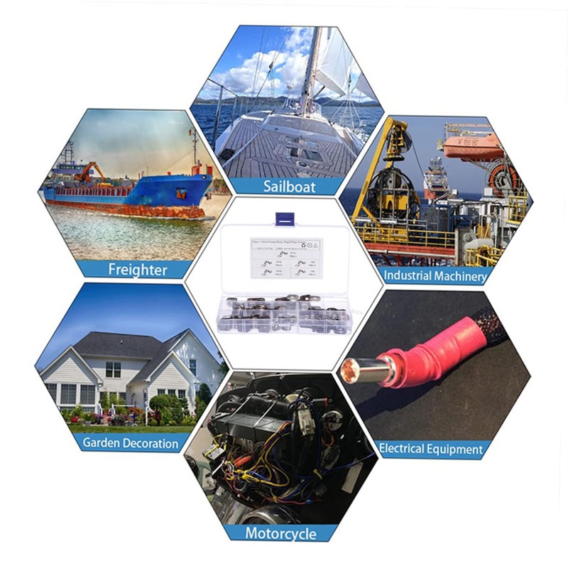 COHEALI 66 Pcs Bracket Pipe Strap Clamp Tension Clips for