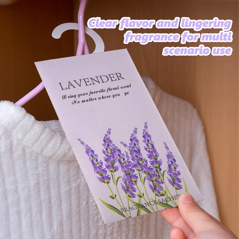 8 Pack Lavender Scented Sachets, Lavender Sachets with Hanging Sachet,