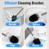 Ceramic Toilet Brush & Holder Set - Freestanding Deep-Cleaning Toilet