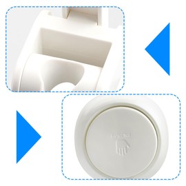 GLADFRESIT Suction Cup Shower Holder, Wall Mounted Removable Shower Head Holder, Height Adjustable Shower Head Bracket for Bathroom - White