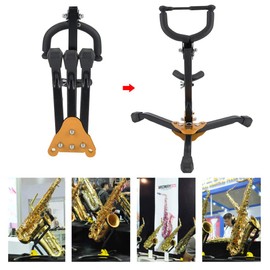 CYSFETENA Faltbarer saxophonständer,Verstellbar Robustes Metall saxophone stand,Rutschfest Kompakt and Tragbar, Ideal saxophon zubehör,Platzsparend mit Sicherungsstift