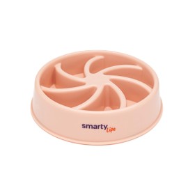 Smarty Life - Interactive Windmill Slow Feeder Bowl - Dog and Cat Treat Puzzle Maze - Pink