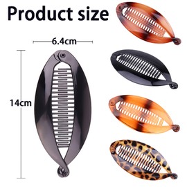 4 Pcs Banana Hair Clip for Fine Hair, Banana Clip for Women Womens Hair for Thick Curly Hair Accessories Beauty Accessories Retro Design Banana Hair Clips for Women Girls