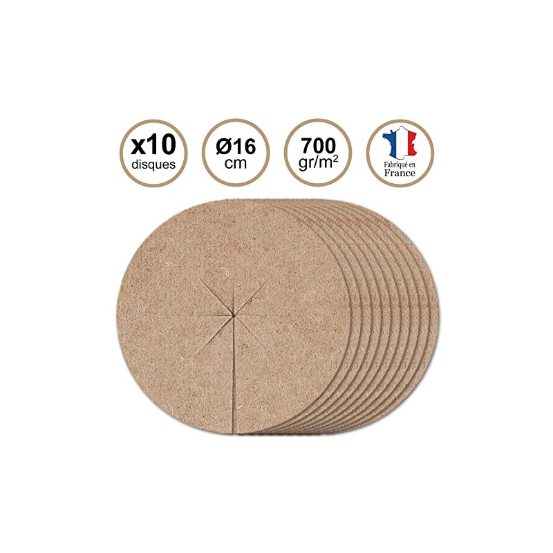 La cordeline Natural Felt Jute Plant Discs Diameter 16 cm