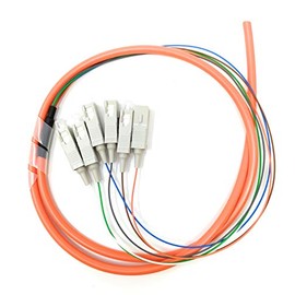 Ultra Spec Cables 6 Strand Multimode OM1 62.5/125 SC-UPC Fiber Pigtail, 1 Meter for Splice