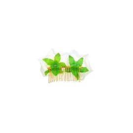 Ever Fairy Rose Flower Hair Clip Slide Flamenco Dancer Pin Flower Brooch Lady Hair Styling Clip Hair Accessories (White)