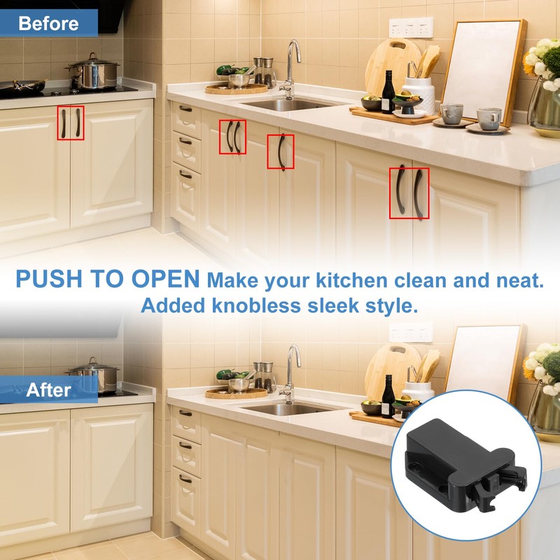 sourcing map 2 Pcs Magnetic Push Latches for Cabinet Door,