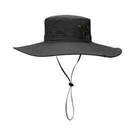 Bucket Hat Wide Brim UPF50+ Breathable Water Repellent with Adjustable Drawstring Sun Hat for Men Hiking Camping Beach Black