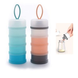 2 Paquetes Dispensador de Leche en Polvo, Almacenador Portátil de Leche en Polvo para Bebe, Dispensador Leche en Polvo Bebe, Portátil Dosificador Leche en Polvo, Contenedor de Almacenamiento de Viaje para Alimentación de Bebés, Contenedor de Almacenamien