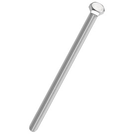 Kozelo 2 Pcs Hex Head Screws Bolts - [M8-1.25x160] 304 Stainless Grade A2-70 Steel Fully Threaded Hex Tap Metric Hexagon Head Machine Bolts Right Hand External Hex Drive, Silver