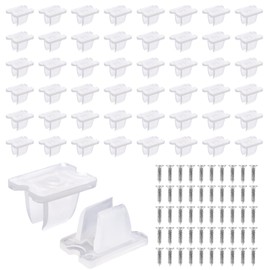 Gosknor 50pcs Light Clips, Led Strip Holder with 50 Screws Neon Rope Mounting Clips Practical Cord Organizer Hooks for Indoor Outdoor 5-6mm LED Strip Light Installation