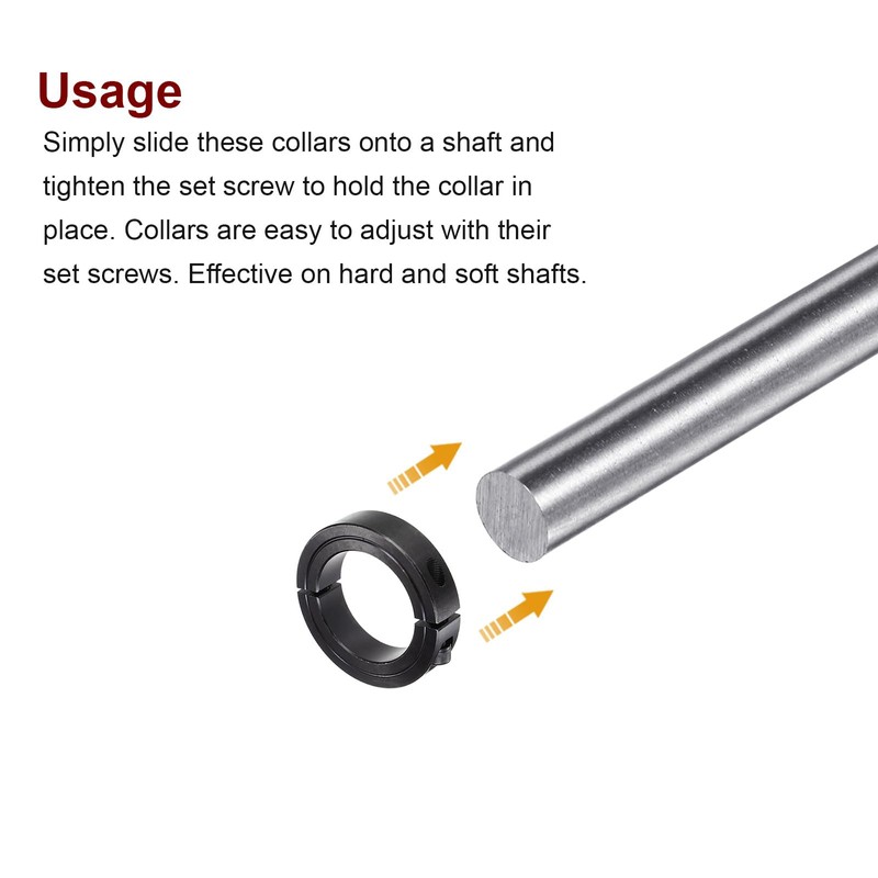 sourcing map Shaft Collar for 2" Rod 3" OD 11/16"