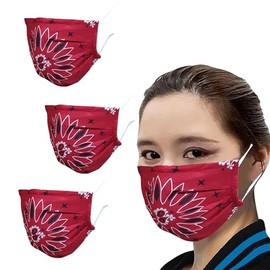 SHADOW DANCE UK 3 PCS Cotton Anti-dust Mouth Face mask Protect Cover Bandana Balaclavas, 2-Layer Unisex Reusable Fashion Washable Cover - Pack of 3, Red Paisely