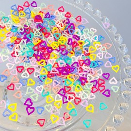 100Pcs Heart Nail Charms for Acrylic Nails Valentines Heart Nail Charms Colorful Heart Nail Art Rhinestone Charms Accessories 3D Crystal Heart Nail Art Charms for Women Nail Decorations