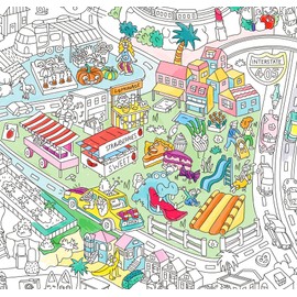 Omy Giant Coloring Poster Map, Los Angeles, 40 x 28 inches, Creative Play Fun for Kids, Adults, and The Whole Family.