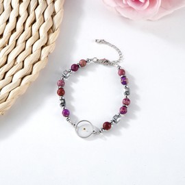 liforlove Mustard Seed Bracelet Mustard Seed Jewelry Womens Faith Bracelet Mustard Seed Charm Mustard Seed Gift Womens Faith Bracelet Womens Christian Bracelet (purple mustard seed)