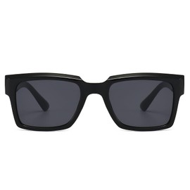 LJCZKA Vintage Rectangle Sunglasses for Men Women, Retro Square Sunglasses Flat Top Trendy Eyewear UV Protection for Driving Climbing Outdoors