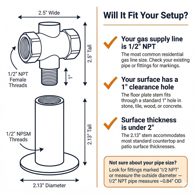 Fire Pit Gas Valve Kit | 1/2" NPT | CSA