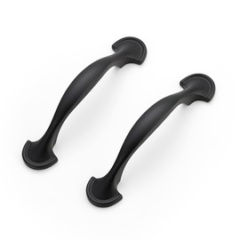 Ravinte 5 Pack Solid 3 Inch Rounded Foot Arch Kitchen Cabinet Handles Matte Black Curved Cabinet Pulls Black Drawer Pulls Kitchen Cabinet Hardware Kitchen Handles for Cabinets Drawer Handles