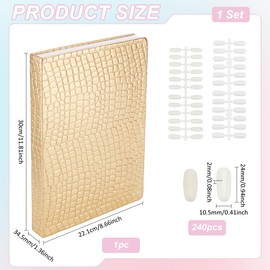 PH PandaHal 216 Nagelfarbkarte Display Nagellack Display Buch Nagelfarben Buch mit 240 falschen Nageltips Maniküre Praxis Karteikarte Gel-Lack-Kartenbuch für Nagelstudios DIY Nagelbedarf