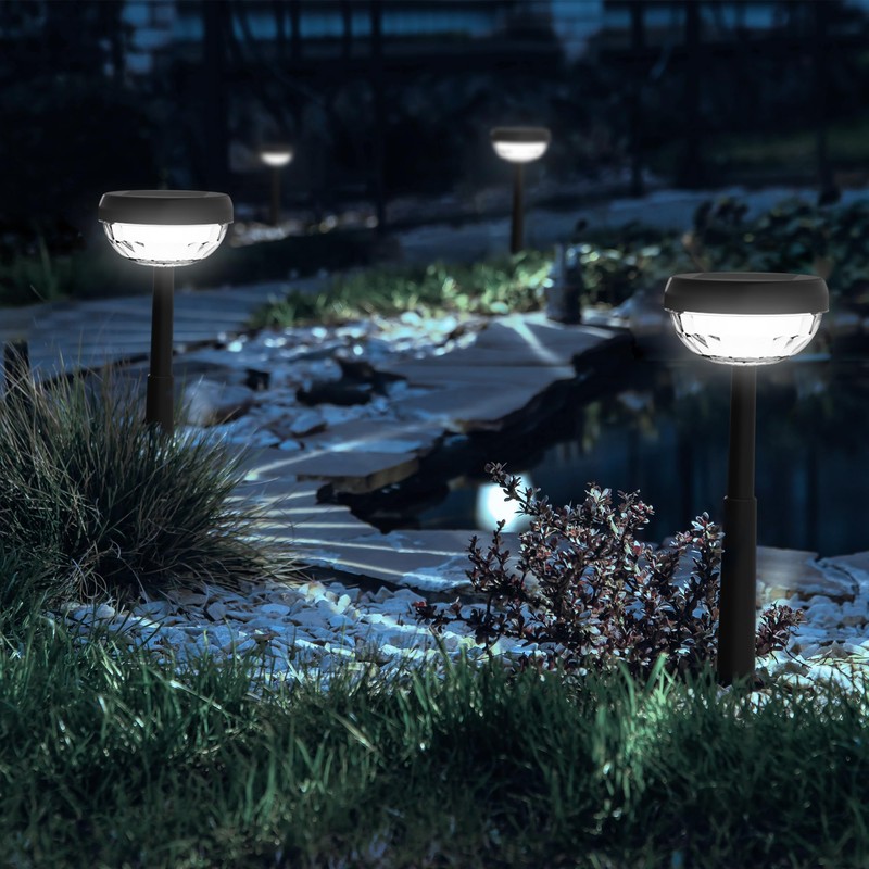 Ensenior 8-Pack Solar Lights Outdoor, Auto ON/Off 6500K LED Solar